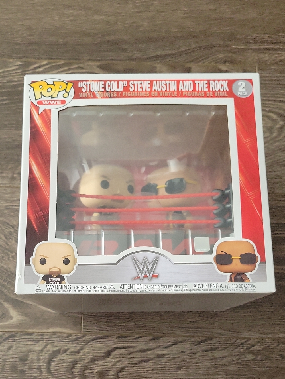 Funko WWE 2-Pack Steve Austin & The Rock with Red Ring